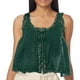 thumbnail image 1 of Camiseta sin mangas ajustada con parche de encaje liso para mujer, 1 of 3