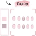 thumbnail image 4 of 24Pcs Almond Press on Nails Short, French Tip Fake Nails Glossy Pink Glitter False Nails with Glue Stickers, Oval Acrylic Full Cover Glue on Nails for, 4 of 5