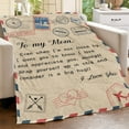 thumbnail image 6 of To My Mom Gift Blanket from Daughter Son I Love You Dear Mom Air Mail Letter Printed Blanket Throw for Christmas Birthday Mother Day's Soft Bed Flannel Blanket,Mom Blanket 50x60, 6 of 7