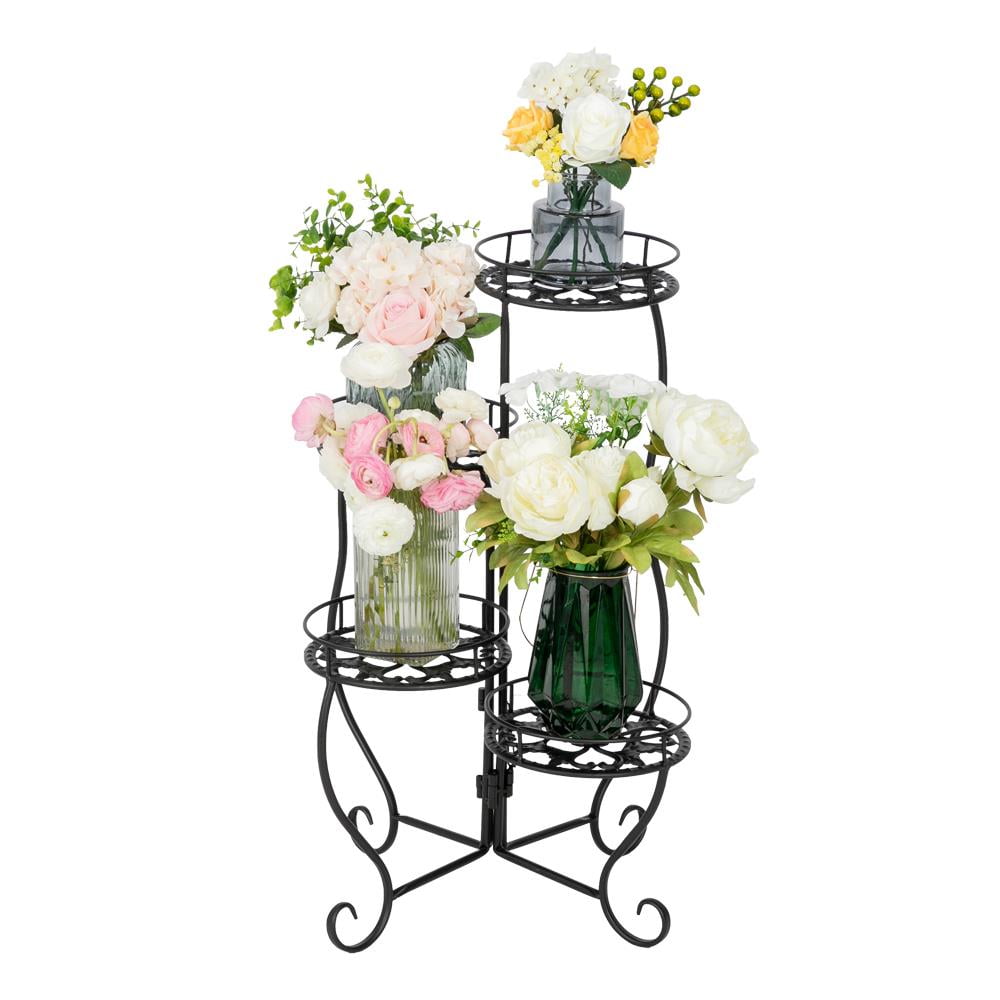 Zimtown x 19' x 19' 28' 4-Tier Black Iron Plant Stand