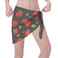 thumbnail image 2 of Wukai Tomatoes1 Women’s Short Sarongs Beach Wrap Bikini Bottom Short Skirt Chiffon Scarf for Swimwear, 2 of 4