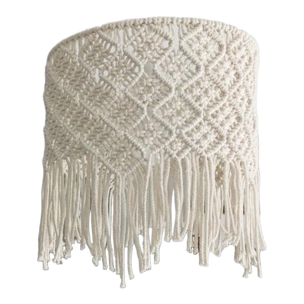 Protector de bombilla para pantalla de lámpara de macramé, accesorio tejido, cubierta de lámpara colgante estilo bohemio