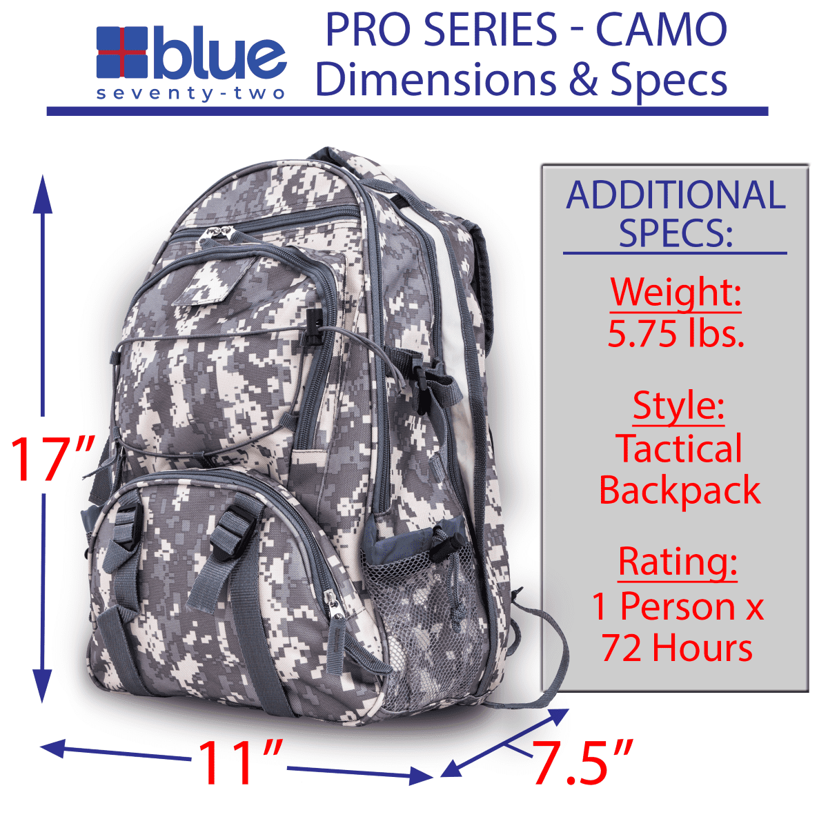 Blue Coolers Emergency Backpack, Camo Pro Series
