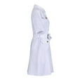 thumbnail image 6 of Bescita Women Dress Casual Turndown Neck Denim Long Party Dresses Short Sleeve Swing Dress, 6 of 6