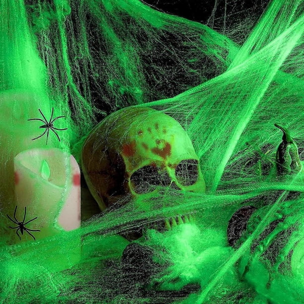 200g, 30 spider) Halloween Spider Web Decoration, Glow Spider Web, Fake Spiders, Halloween Spiders Set, for Halloween Decoration Party, Indoor, Outdoo