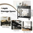 thumbnail image 6 of KOTEK Console Table with 2 Drawers & Shelf, Narrow Sofa Table with Rubber Wood Legs, Small Entryway Table for Living Room, Hallway, Office (Black), 6 of 8