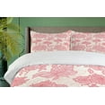 thumbnail image 4 of Ambesonne Romance Duvet Cover Sets, Pink Flowers and Leaves, 2-King, Pink, 4 of 7