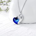 thumbnail image 5 of Guozer Large Blue Zirconia Heart Dog Pendant Necklace, 5 of 5