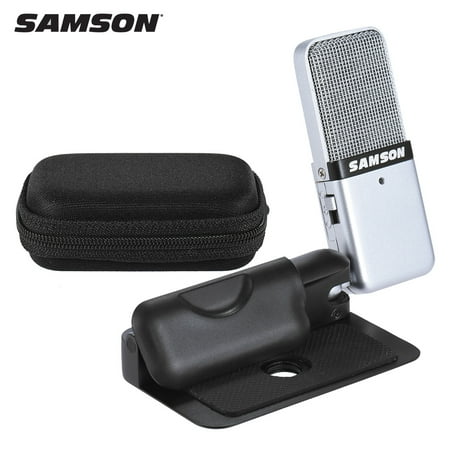 - Samson GO Mic Mini Portable Recording Condenser Microphone Clip-on Design with USB Cable Carrying Case for Computer NoteBook Tablet PC
