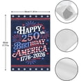 thumbnail image 2 of 250th Anniversary of the United States Flag 1776-2026 July 4th Garden Flag 12 x 18 inches, 2 of 6