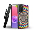 thumbnail image 1 of ANJ+ Rugged Shockproof Holster Case Card Slot Kickstand + Tempered Glass Cover for Samsung Galaxy A03s - Rainbow Visual Effect, 1 of 5