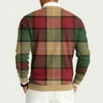 thumbnail image 4 of CCRFTGI Sweater for Men 2025 Fashion Big and Tall Ribbed Plaid Sweater Trendy Long Sleeve Crewneck Sweater Pullover Cable Knitted Pullover Top Wine S, 4 of 6