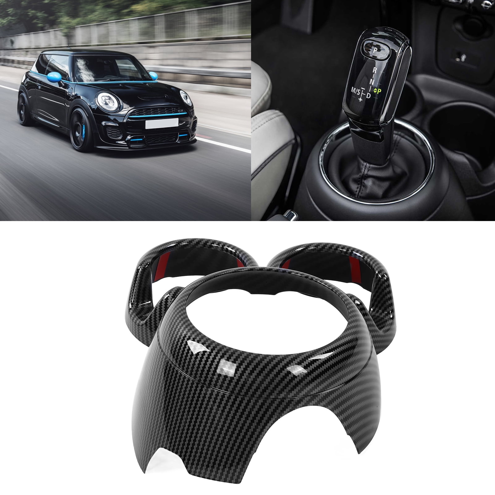Gear Cup Holder Trim Water Holder Sticker Gear Shifter Frame Gear Shifter Decor Carbon Fiber