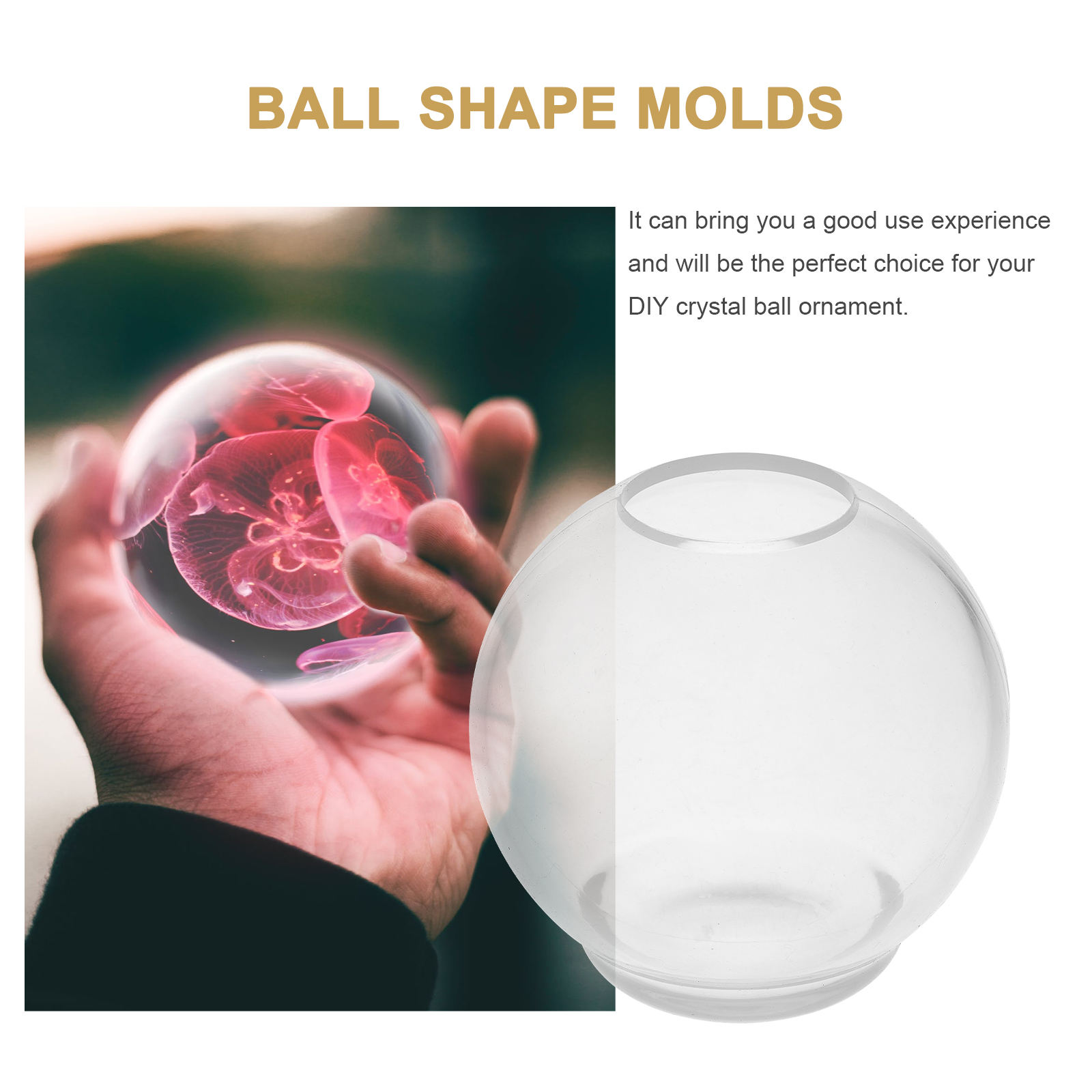FONDOTIN Silicone Sphere Molds for Epoxy Resin Crafting, 6-Piece Set for Resin
