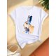 thumbnail image 3 of Women's Casual Sports T-shirt Top For Easter, Watercolor Bunny Stretchy Round Neck Breathable Fabric Short Sleeve Fitness, 3 of 7
