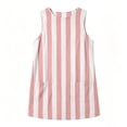thumbnail image 6 of QUNYINEY Sleeveless Sundresses for Women Mini A Line Summer Striped Tank Dress Cowl Neck with Pockets Loose Fit Casual Dresses, 6 of 7