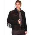 thumbnail image 1 of Scully 221-19-S Men Leather Fringe Jacket - Black Boar Suede, Small, 1 of 1