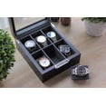 thumbnail image 6 of Modern 2x3 Black Finish with Custom Aluminum Handle 6-Slot Watch Box.Wood and Glass by Case Elegance, 6 of 14