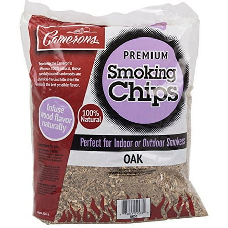 Camerons Smoking Chips - (Bourbon Soaked Oak) Kiln Dried, 100% Natural Extra Fine Wood Smoker Sawdust Shavings - 2lb Barbecue