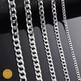 thumbnail image 6 of INFINIQUE CREATIONS Stainless Steel Silver Cuban Curb Chain - Bracelet and Silver Necklace for Women and Men, 3mm-12mm, 7'-38', Silver - 1 Pack, 6 of 7