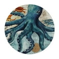 thumbnail image 2 of JEUXUS  Nautical Octopus Sea Turtles Beach Table Cloth Cover,Elastic Edge,Suitable for Catering and Kitchen Can Wipe Dining Round Table coverr,for Round Tables,Green, 2 of 7