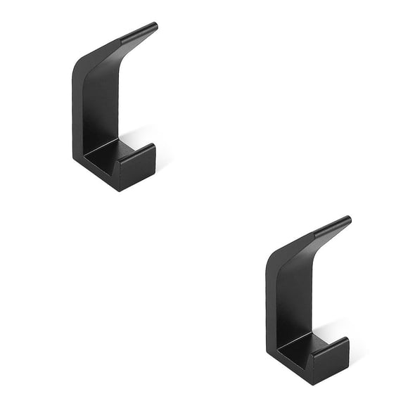 Wosthever Gancho Sin perforación Perchero montado en la pared de baño Sombrero Perchero para puerta Soporte para colgar Dormitorio Sala de estar Negro 2piezas Wosthever CBP163420