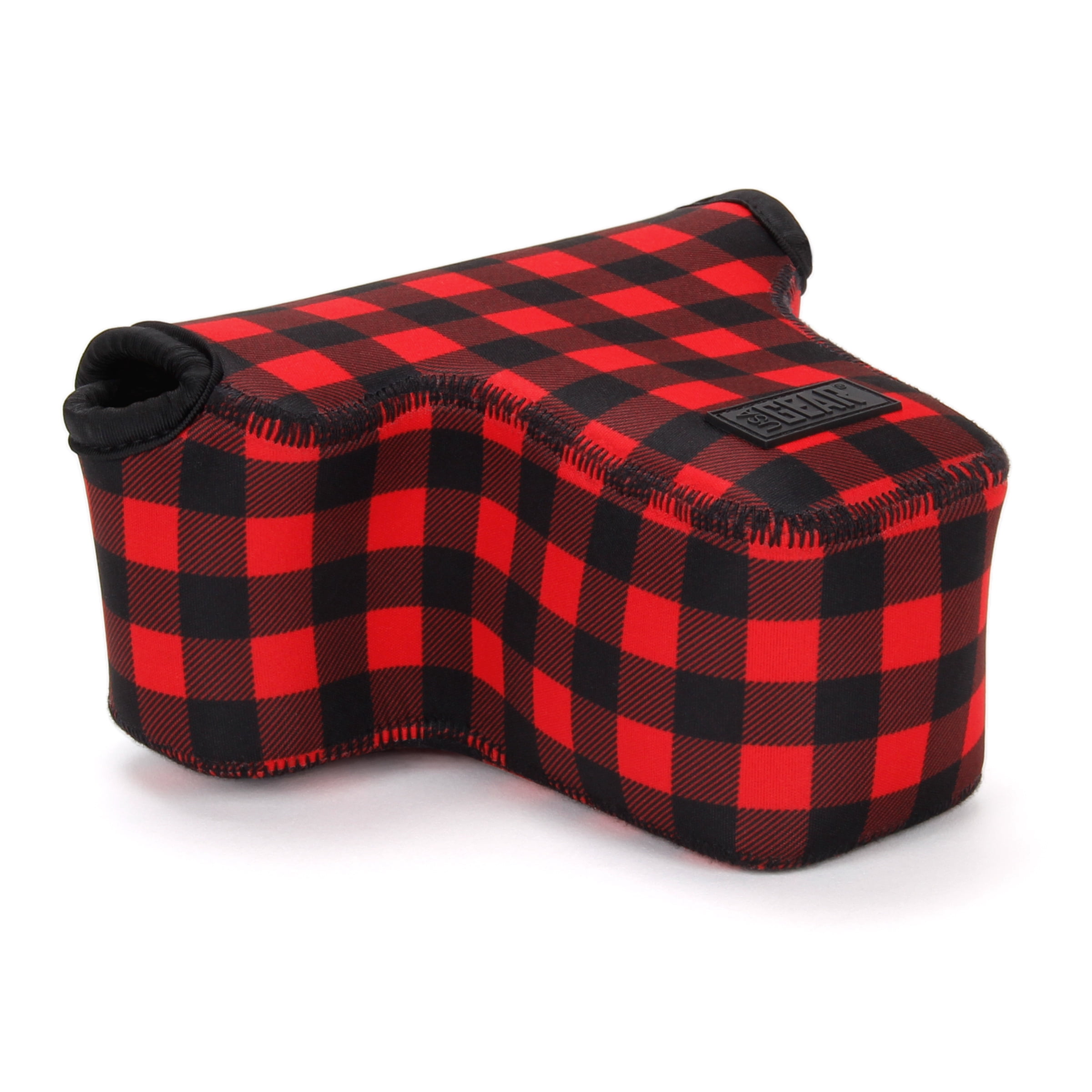 USA GEAR DSLR Camera Case / SLR Camera Sleeve (Red Plaid) with Neoprene Protection , Holster Belt Loop and Accessory Storage - Compatible With Nikon D3400 / Canon EOS Rebel SL2 / Pentax K-70 & More