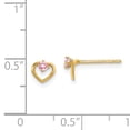 thumbnail image 3 of 14k Madi K Pink CZ Open Heart Post Earrings GK993, 3 of 3