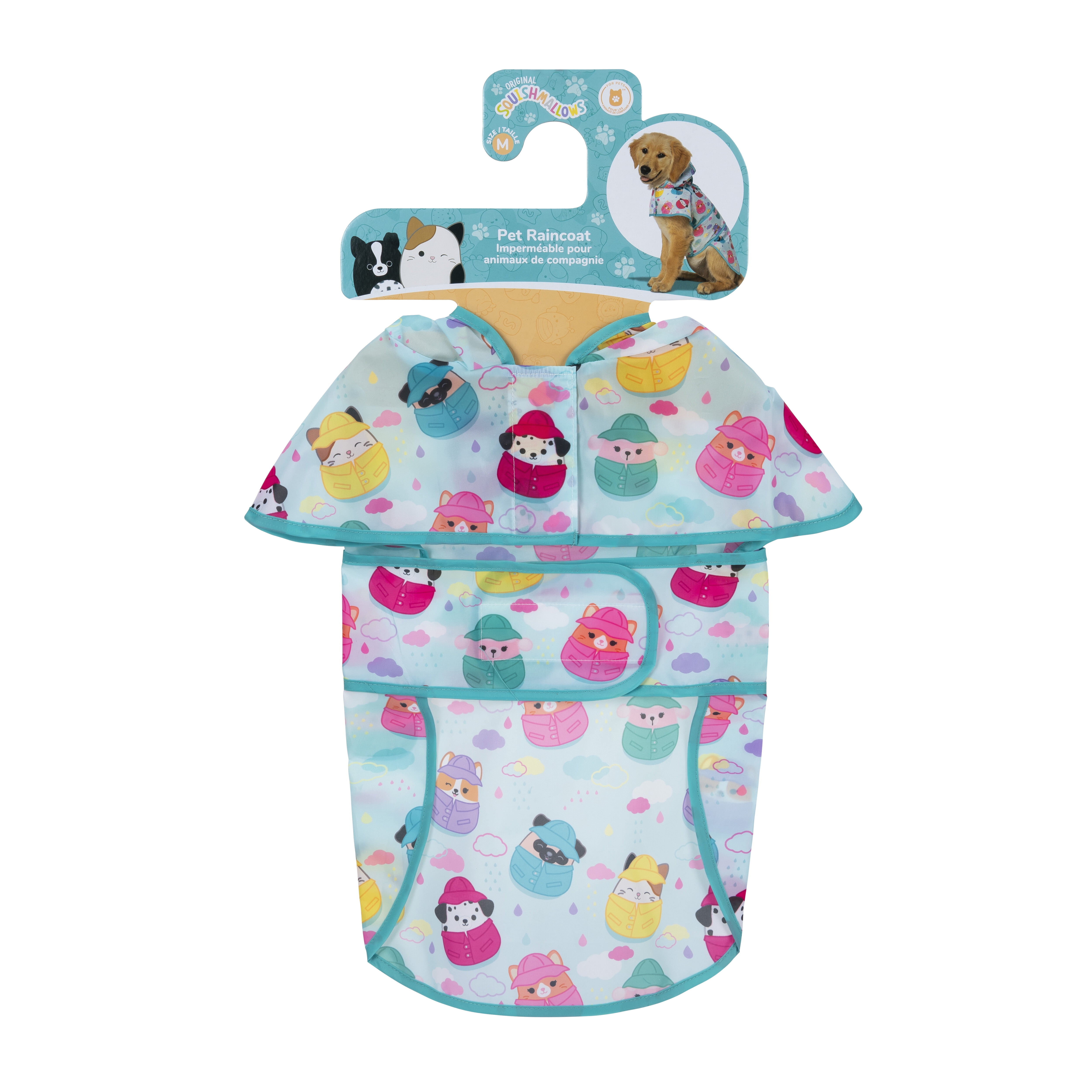 Squishmallows Original It’s Raining Squish Pet Raincoat - Ultra Soft Official Jazwares Pets Apparel (Size Large)