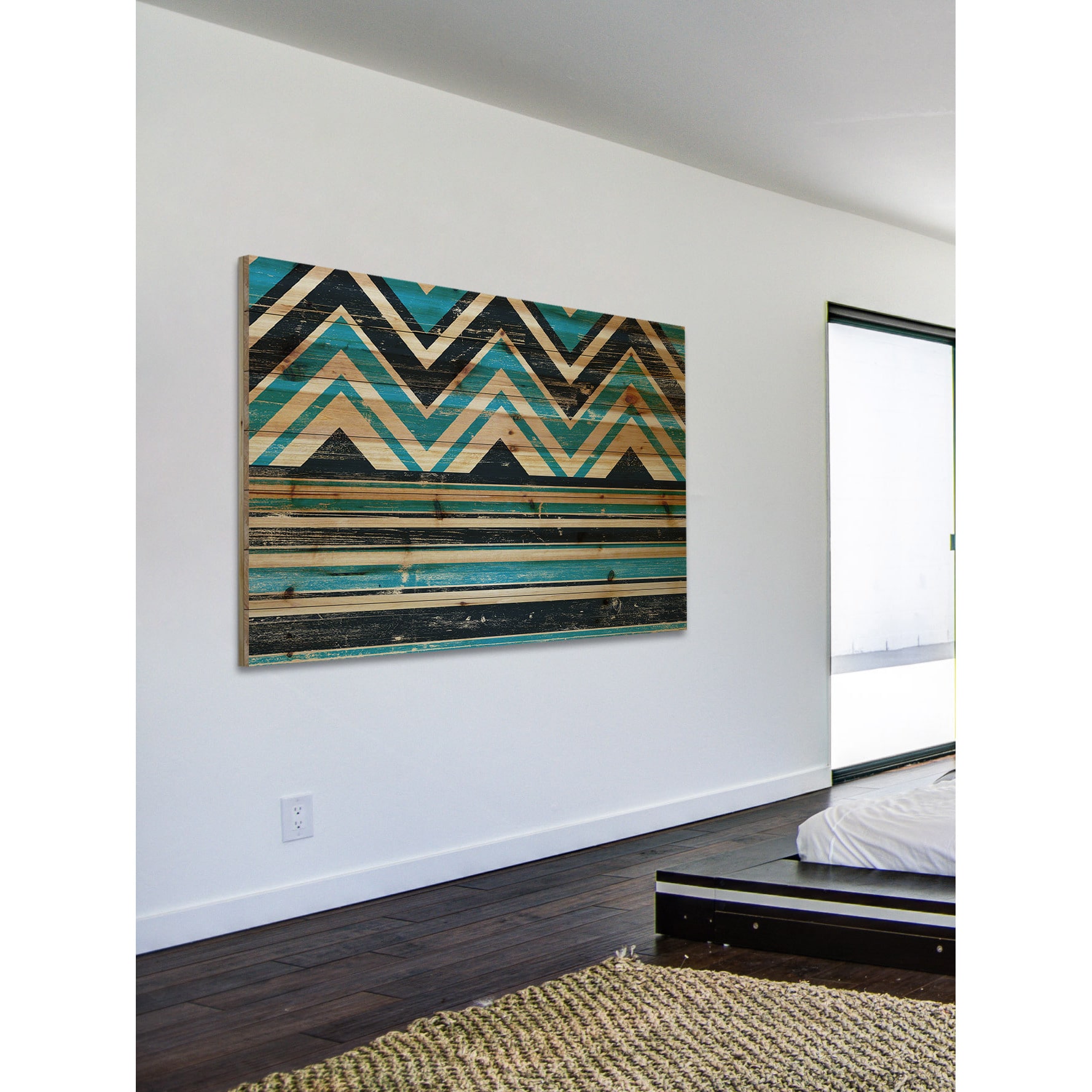 "Angles on Top" Painting Print on Natural Pine Wood
