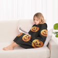 thumbnail image 4 of Halloween Realistic Pumpkins Pattern Blanket Hoodies for Kids 6-13YR Oversize Wearable Blanket Hoodies for Boys Girls Teens, 4 of 7