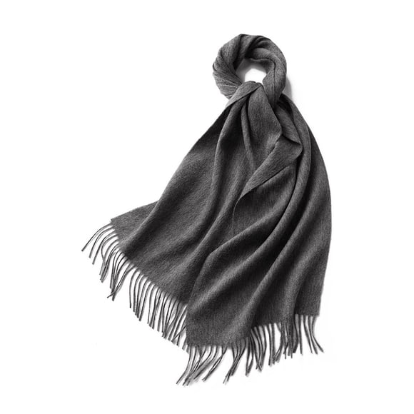 Minnieouse Bufanda de tubo elegante con flecos, cálida y moderna para todas las ocasiones, bufandas de punto fino de invierno Accesorios de disfraces gris oscuro