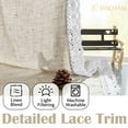 thumbnail image 2 of Curtainking Linen Curtains Taupe Curtains with Lace Trim for Living Room 84 Inch Long Rustic Farmhouse Curtains Rod Pocket Light Filtering Drapes Bedroom Window Curtain 2 Panels, 2 of 8