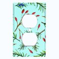 thumbnail image 2 of Metal Light Switch Wall Plate Outlet Cover (Rosemary Leaf Teal Wallpaper- Single Duplex), 2 of 2