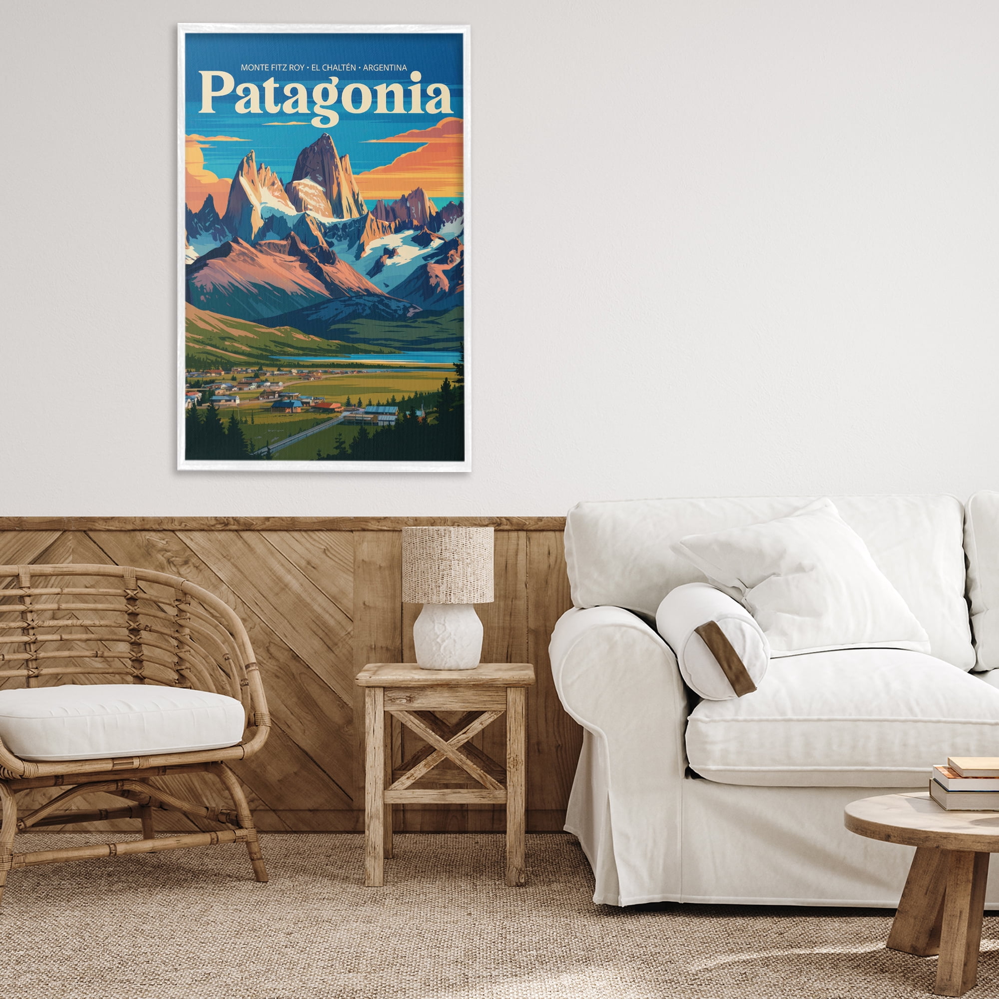 Stupell Industries Patagonia Valley Landscape White Framed Giclee Art, design by Andreas Magnusson