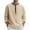 Khaki, variant on Riecok Mens Tops Long Sleeve Crewneck Solid Color Half Button Plain Baseball Sport T Shirts Gray M