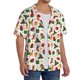 thumbnail image 2 of Balery Christmas Hat Cute Puppy Camisa Casual de Manga Corta con Botones para Hombre, Texturizada, Estilo Cubano, para Playa, Verano-Small, 2 of 5