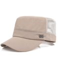 thumbnail image 1 of Men Solid Snapback Mesh Trucker Vintage Flat Peak Baseball Caps Cadet Hat, 1 of 1