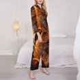 thumbnail image 2 of Bingfone Womens Pajama Sets Gold Flame Pattern Wolf Print,Long Sleeve Loungewear Pajamas Set-XX-Large, 2 of 8