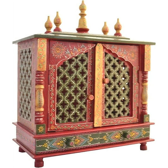 Kamdhenu Art And Craft Wooden Temple/Home Temple/Pooja Mandir/Pooja Mandap/Temple for Home (JLRED New)