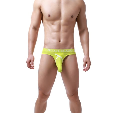 

Hcinere Follure Men Briefs Low Waist Sexy Solid Color Underwear Mesh Breathable Butt Underpants