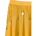 thumbnail image 6 of TiaoBug Womens Arabian Belly Dance Dress Outfits Flare Sleeve Crop Top with Chiffon Skirt Set Yellow One Size, 6 of 7