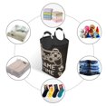 thumbnail image 3 of DouZhe Panier à Linge Rectangulaire 50L, Imprimés Rétro Manette Imperméable Pliable avec Poignées en Aluminium, 3 of 6