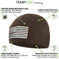 thumbnail image 2 of Temple Tape Winter Beanie Hat - American Flag Fleece Watch Cap - Multi Season Hats for Men - Mens Army Beanies - Deep Brown - One Size, 2 of 4
