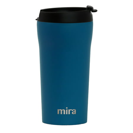 MIRA Stainless Steel Insulated Travel Car Mug | Spill Proof Flip Lid | Double Wall Vacuum Insulated Coffee & Tea Mug Keeps Hot or Cold | 12 oz (350 ml) | Hawaiian (Best Travel Coffee Mug To Keep Coffee Hot)