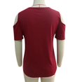 thumbnail image 1 of MUJERES EN LA PARTE Superior del Hombro Frío, La Camiseta Básica de Verano de Moda Transpirable Suelta para Ropa Diaria para Dama, 1 of 3
