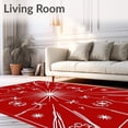 thumbnail image 2 of ODIKA 5'x7' Machine Washable Non-Slip Area Rug, Celestial Burst Tree Skirt with Shimmering Galaxy Design High Traffic Rug, Red, 639714, 2 of 7