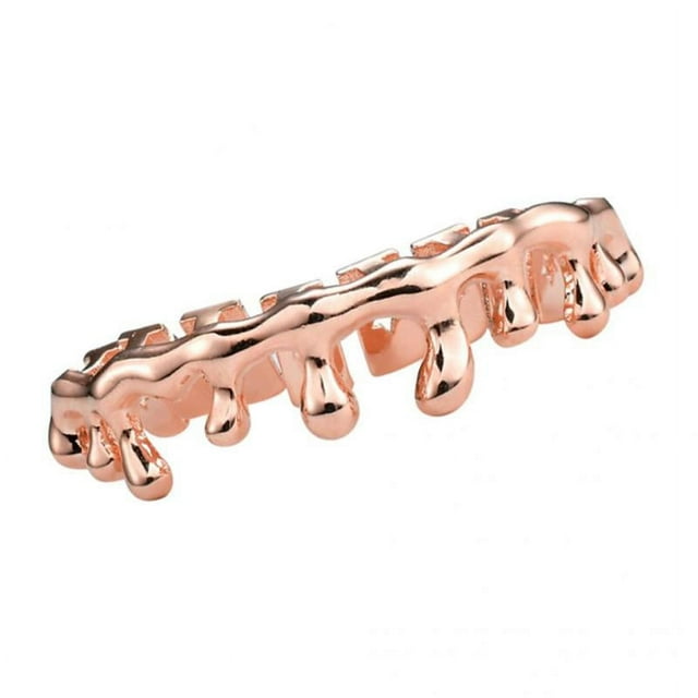18k parrillas chapadas en oro 10 dientes parrilla inferior halloween cosplay oro rosa Sunnimix Parrillas chapadas en oro de 18 quilates