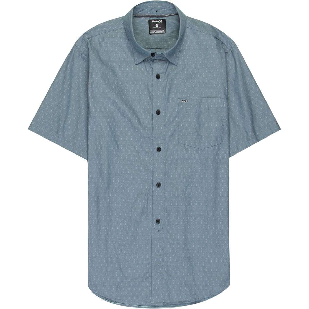 Hurley Mens Lenny Short Sleeve Button Down Shirt (Iced Jade, X-Large ...