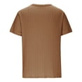 thumbnail image 5 of ZCFZJW Men's Ribbed Knit T Shirts Short Sleeve Crew Neck Slim Fit Stretchy Muscle Shirts Basic Solid Crewneck Athletic Tee Tops Brown XXXL, 5 of 6